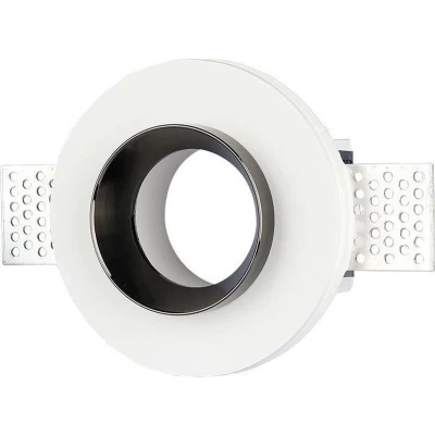 Afbeelding van V tac Inbouwspot Vt 866 Gu10 10 Cm Ip20 Gips/staal Wit/zilver