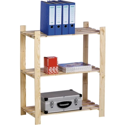 Afbeelding van Houten opbergrek 3 legplanken breed