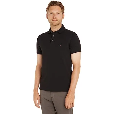Image de Tommy Hilfiger Polos S/S pour homme, Noir (noir), XXL