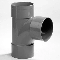 Afbeelding van PVC stroom T stuk 90 graden, 110 mm (3 x