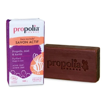 Afbeelding van PROPOLIA Bio Actieve zeep Gezicht &amp; Lichaam Propolis, Honing Shea Kinderen en Volwassenen Voor alle huidtypes Gemaakt in Frankrijk 100 g brood