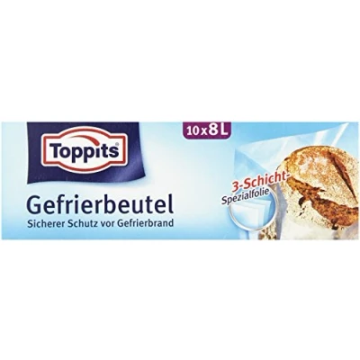 Afbeelding van Toppits 10 diepvrieszakken, transparant, 8 liter
