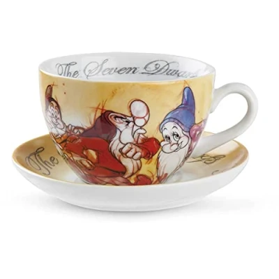 Afbeelding van 7 dwergen cappucino tas met bordje