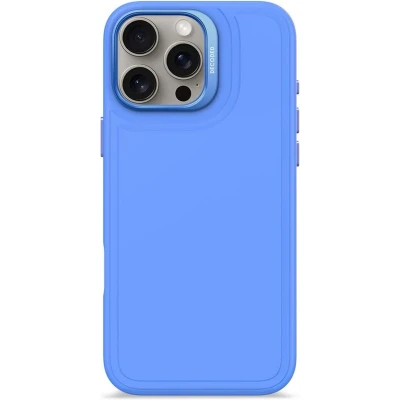 Afbeelding van DECODED Siliconen Stacks Hoesje voor iPhone 16 Pro Max Premium Soft Touch Materiaal Antibacteriële Coating Geschikt MagSafe Super Sonic Blauw