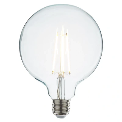 Afbeelding van Led filament E27 globe lamp 6 Watt, warm wit licht (2700K), dimbaar tot 0%, 550 lumen Ø125mm