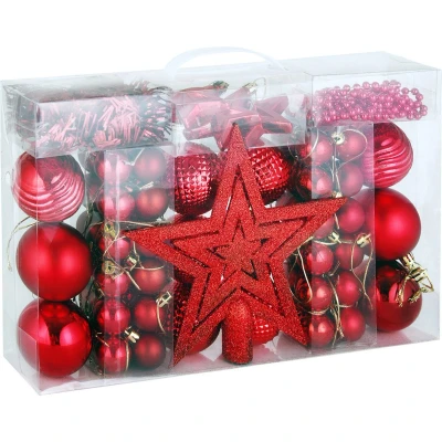 Afbeelding van Casaria Kerstboomversiering rood 66 St.