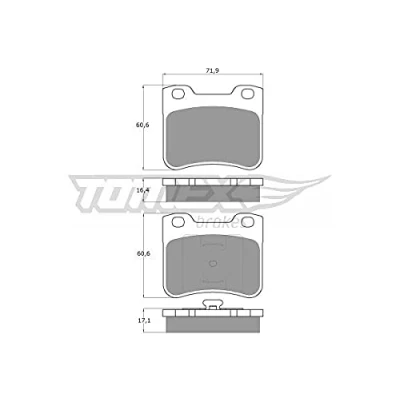 Afbeelding van TOMEX brakes TX 11 96 Remblokkenset Vooras CITROËN: Saxo Hatchback, AX, PEUGEOT: 106 I Hatchback