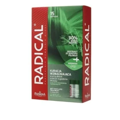Afbeelding van Groeiverzorging, groei en versterking, arginine provitamine B5 stimuleert de haargroei, anti haaruitval, Farmona Radical Hair Loss tegen zonder uitspoelen, 15 x 5 ml