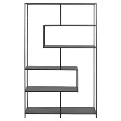 Afbeelding van Boekenkast Bronx MDF Zwart 114x185cm Giga Living
