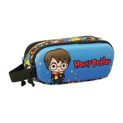 Afbeelding van Pennenetui met 2 vakken Harry Potter Blauw Multicolour 21 x 8 6 cm 3D
