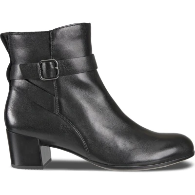Afbeelding van ECCO Block Heeled Korte laarzen, Dames, Maat: 42, Black Leer