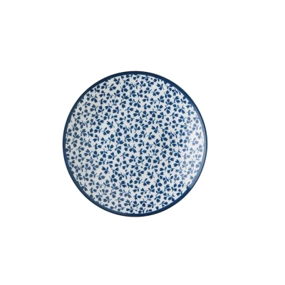 Afbeelding van Laura Ashley Blauw Floris Set 6 Petit Four 12 Cm Wit Porselein