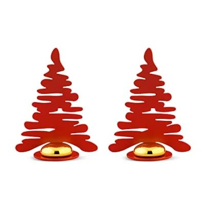 Afbeelding van Alessi Kerstbomen Set Bark Rood BM16S2/R 2 delig