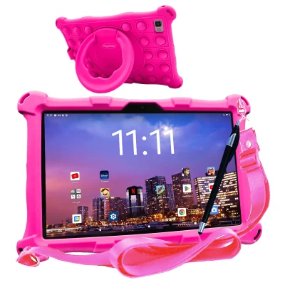 Afbeelding van AngelTech Kindertablet XL PRO II 4GB RAM + 3GB Virtual 64 128GB Opslag Roze