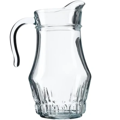 Afbeelding van KADAX Stevige glazen kan, 1,5 liter, met schenktuit en praktische handgreep, karaf voor koude dranken, sap, melk, ijsthee, transparant (Fargo)