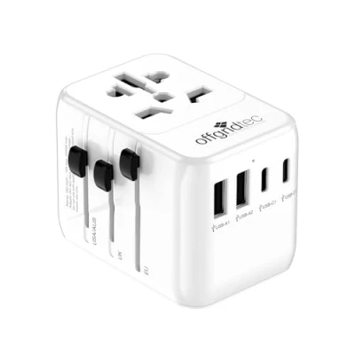 Afbeelding van Offgridtec Universele reisadapter met 2 USB A poorten en C poorten, wit