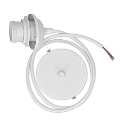 Afbeelding van kwmobile E27 fitting Met snoer Lampfitting voor hanglamp compleet 80cm lichtsnoer bevestigingsring en plafonniere Wit