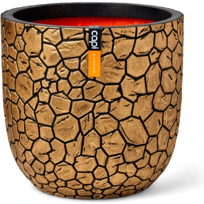Afbeelding van Capi Europe Bloempot bol Clay NL 43x41 Goud