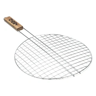 Afbeelding van BBQ grillrooster Gardalux Ø 32 cm (Rond, Metaal, Houten handvat)