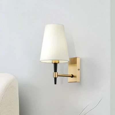 Afbeelding van Maytoni wandlamp Zaragoza, goudkleurig/wit, textiel