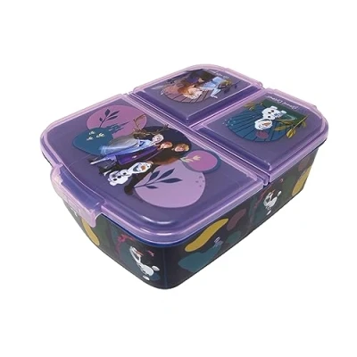 Afbeelding van Theonoi Kinder lunchtrommel, brooddoos, met vakjes, vakverdeling voor kleuterschool, kunststof, BPA vrij, De sneeuwkoningin II