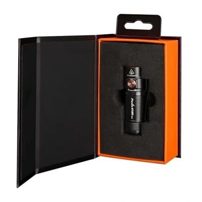 Afbeelding van fenix E18R V2.0 Black Special Edition, oplaadbare EDC mini zaklamp, 1200 lumen, 146 m, max. 200 uur, magnetische achterkap, bidirectionele lichaamsclip, maanlichtmodus