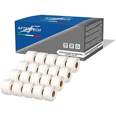 Afbeelding van Aftertech 20 x 99012 36 89 mm, compatibele zelfklevende etiketten (260 etiketten/rol = 5200 in totaal) voor Dymo LabelWriter S0722400 labelprinters
