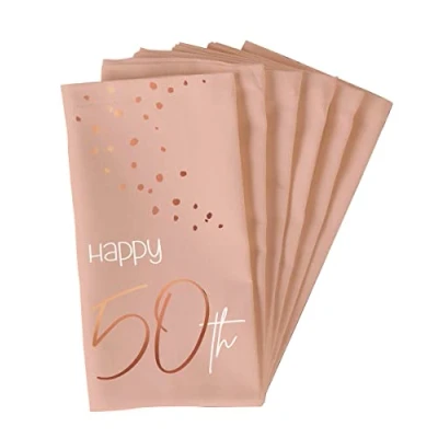 Afbeelding van Folat Servetten 50 jaar Elegant Lush Blush (10 stuks)