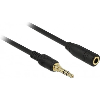 Afbeelding van 3,5mm Jack stereo audio slim kabel verlengkabel met extra ruimte / zwart 2 meter