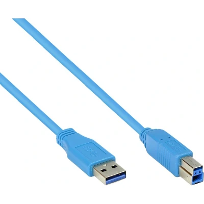 Afbeelding van USB A naar B kabel USB3.0 tot 0,9A / blauw 5 meter