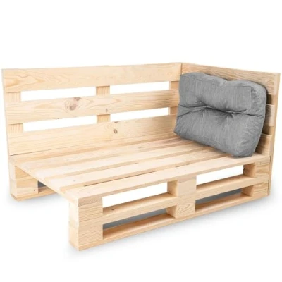 Afbeelding van Bananair Comfortabel palletkussen voor buiten, duurzaam, uv bestendig en waterafstotend kussen tuinmeubelen, balkon, terras (hoekkussen, 60 x 40 cm, grijs)
