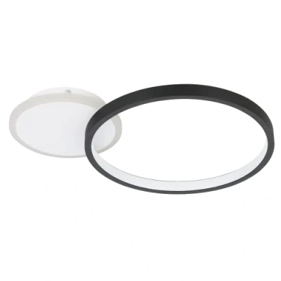 Afbeelding van LED plafondlamp Gafares, zwart aluminium 41 cm afstandsbediening CCT