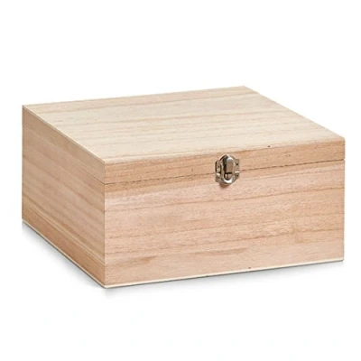 Afbeelding van Zeller Houten kistje met deksel en sluiting 26 x 12,5 cm (L)