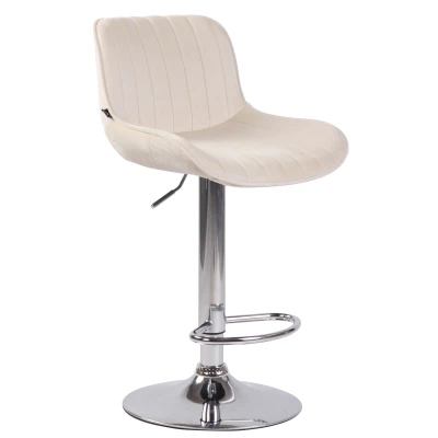 Afbeelding van Barkruk Mandal Velvet Chrome frame Crème