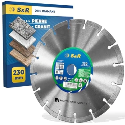Afbeelding van S&amp;R Diamantsnijschijf, snijschijf 230mm, lasergelast voor het snijden van graniet, steen, natuursteen, marmer, metselwerk