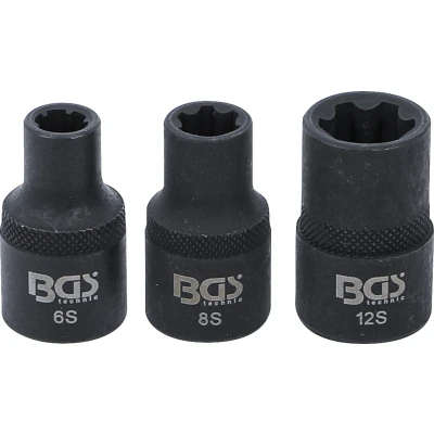 Afbeelding van BGS Doppenset wigprofiel (voor RIBE) M6S, M8S, M12S 3 delig