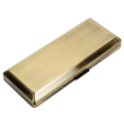 Afbeelding van Sigarettenetui van metaal, voor dames en heren, dubbelzijdige veerclip, draagbaar, maximaal 10 sigaretten vanaf 100 jaar, zelfgemaakte (10 stuks à mm, brons)