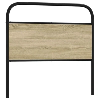 Afbeelding van vidaXL Hoofdbord 107 cm staal en bewerkt hout sonoma eikenkleurig