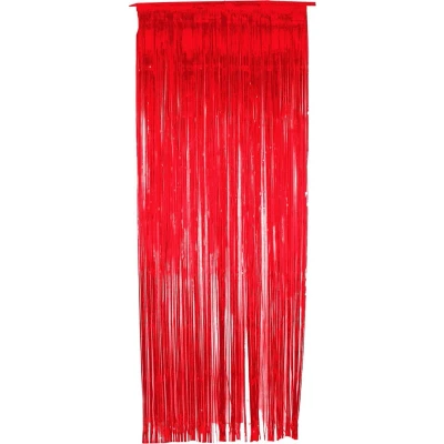 Afbeelding van PARTYDECO Glinsterend rood gordijn