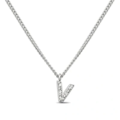 Afbeelding van GD GOOD.designs EST. 2015 Chaîne avec lettres argent pour femmes I Collier à pendentifs initiaux doux la peau en acier inoxydable argenté (V)