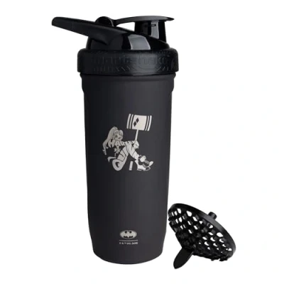 Afbeelding van Smartshake Reforce Harley Quinn Shaker Bottle 900 ml DC Comics Lekvrije waterfles van roestvrij staal, cadeau voor vrouwen, zwart