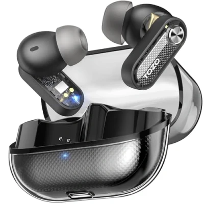 Afbeelding van TOZO Actieve ruisonderdrukking hybride draadloze hoofdtelefoon, 4 ENC AI microfoons, heldere oproepen, Bluetooth 5.4 kristaldesign, diepe bas, stereo geluid, waterdicht, personalisatie