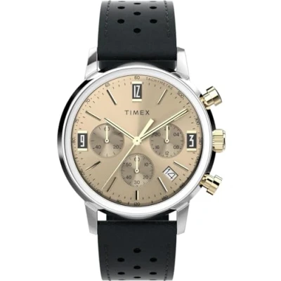 Afbeelding van Timex Marlin Chrono TW2W10000 Horloge Leer Bruin Ø 40 mm