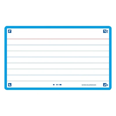 Image de Oxford fiches bristol lignées A7 (80 pièces) turquoise
