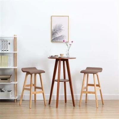 Afbeelding van vidaXL Barstoelen 2 st stof taupe