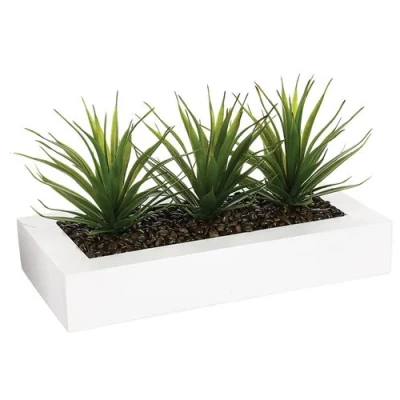 Image de Atmosphera centre de table decoratif 3 x aloe vera h 17 cm
