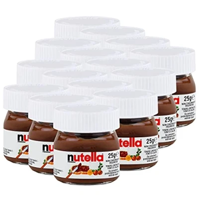 Afbeelding van Nutella Ferrero Set van 15 kleine glazen chocoladesprekers, 25 g, gemaakt hazelnoot nougatcrème