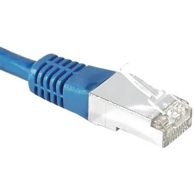 Afbeelding van Exertis Connect Patchkabel S/FTP, PiMF, CAT.6, blauw, 0,7 m met bijzonder smalle knikbeveiliging (S/FTP, CAT6, 0.70 m), Netwerkkabel