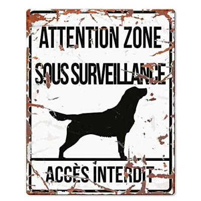 Afbeelding van D&amp;d Home Waakbord Hond Warning Sign Square Retriever F 20x25cm Wit 1st