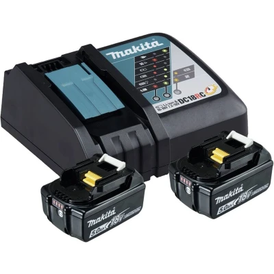 Afbeelding van Makita Accu Starterset 18V DC18RC 2xBL1850B DC18RCPT
